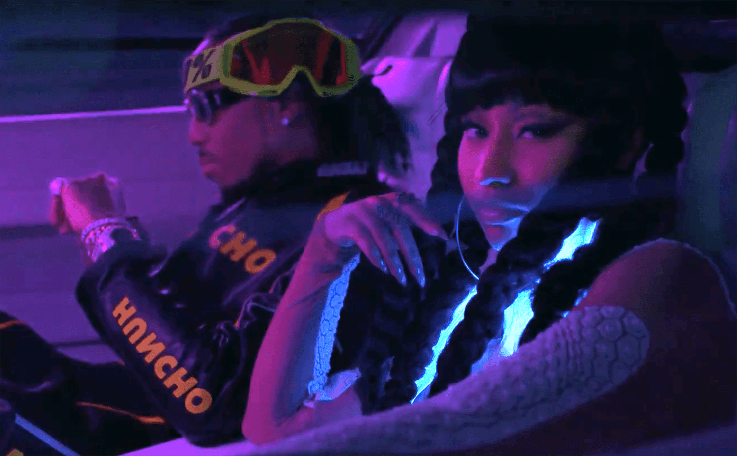 Nicki Minaj in the LED costume for Motorsport