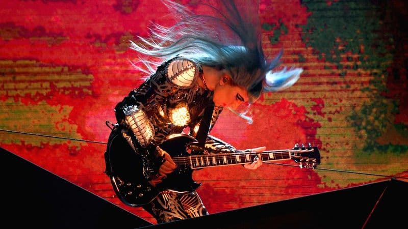 Lady Gaga in the lit bodysuit in Las Vegas