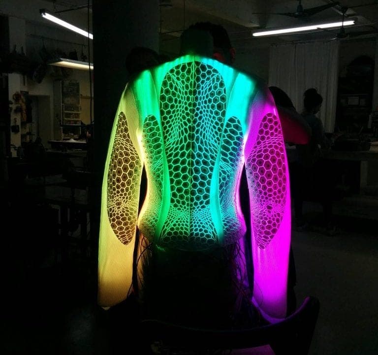 Animated LED motorcycle jacket for MoMA