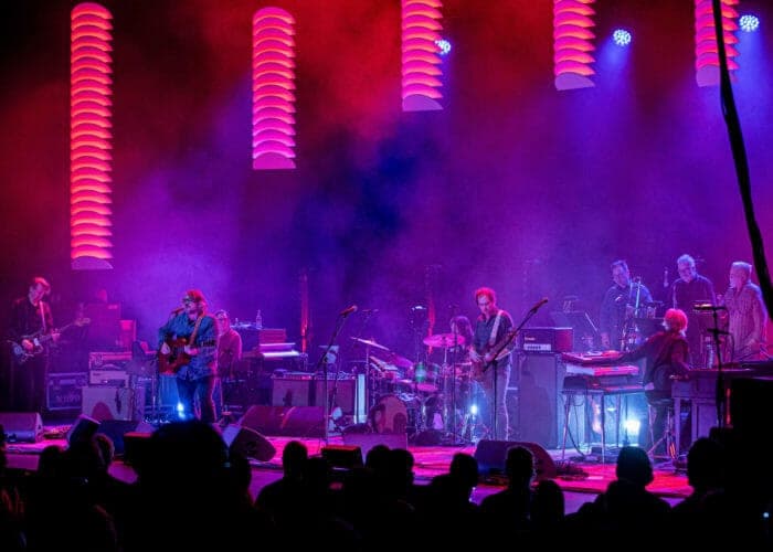 Wilco on stage with custom light forms, photo 2